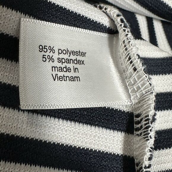 LANE BRYANT Dress Size 14 Blue/White Stripe Sleeveless Double V-Neck Back Zip - Picture 10 of 12